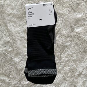 Nike Black Athletic No-Show Running Socks with Gray Accent